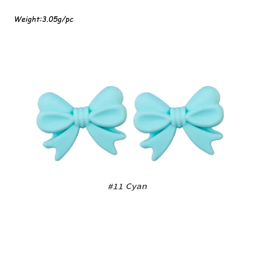 10Pcs Crown Bowknot Silicone Beads For Jewelry Making Diy Necklace Keychain Bracelet Craft Supplies