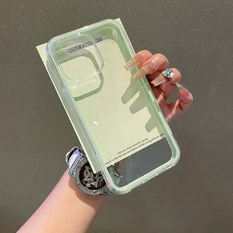 Luxury Transparent Candy Phone Case For iPhone 11 To 17 Pro Max Crystal Clear Shockproof Bumper