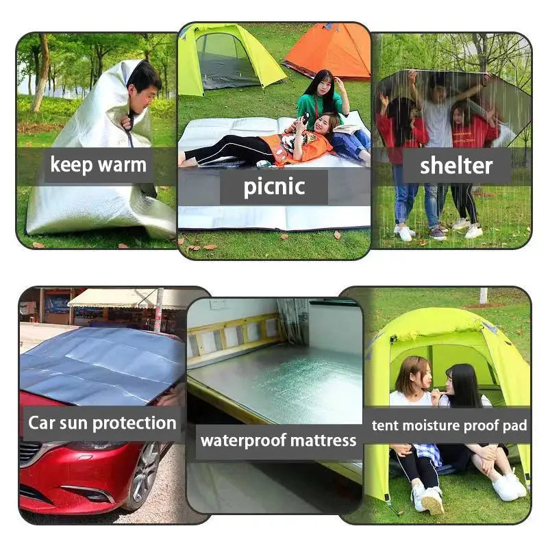 Aluminum Foil Moisture-Proof Pad Outdoor Camping Waterproof Tent Footprint Portable Picnic Mat Lightweight Sleeping Pad