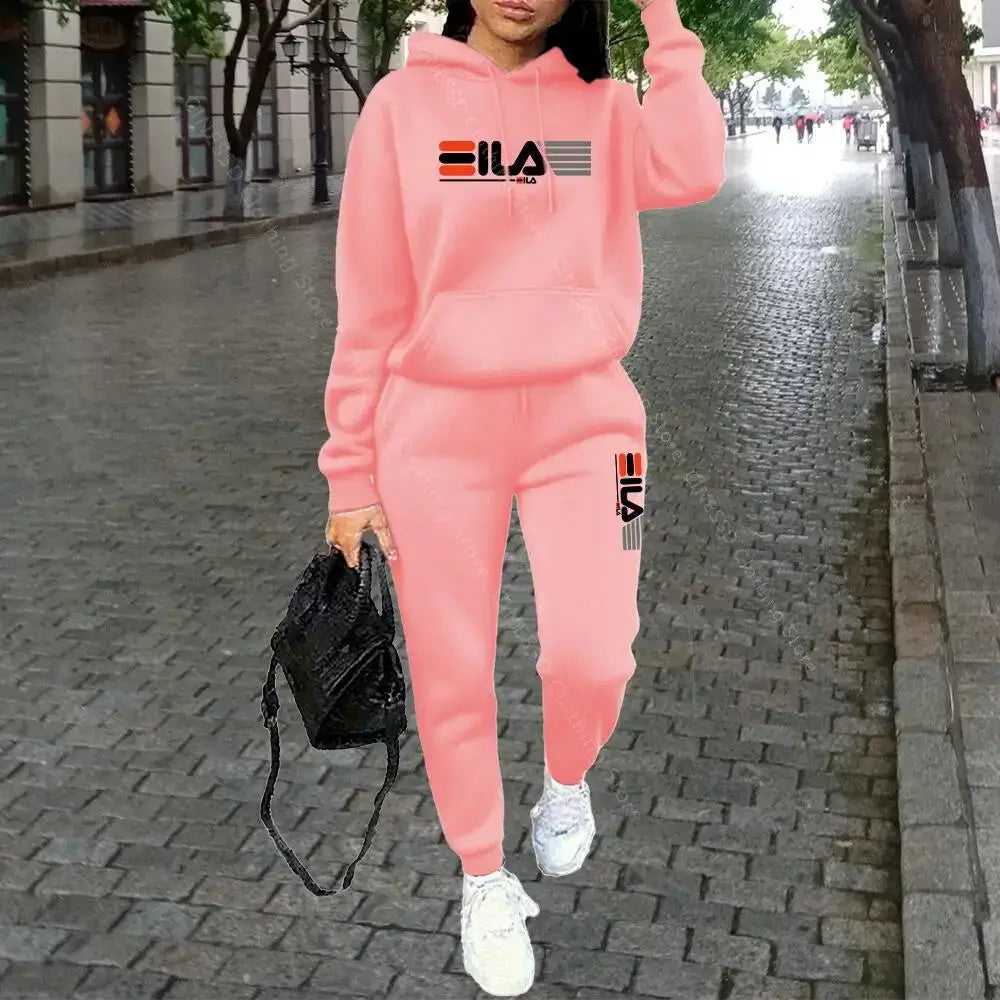 Womens Autumn Winter Hoodie Set Pants Loungewear Luxury Designer