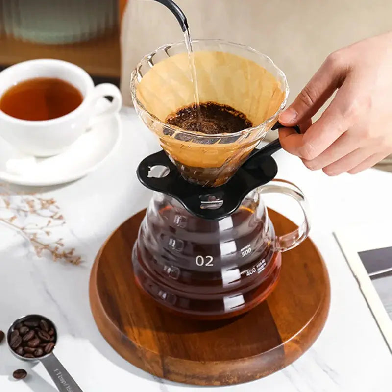 Handmade Glass Coffee Carafe With Filter Set For Pour Over Coffee Pot Tea Brewing Server Includes Coffee Extraction Cup