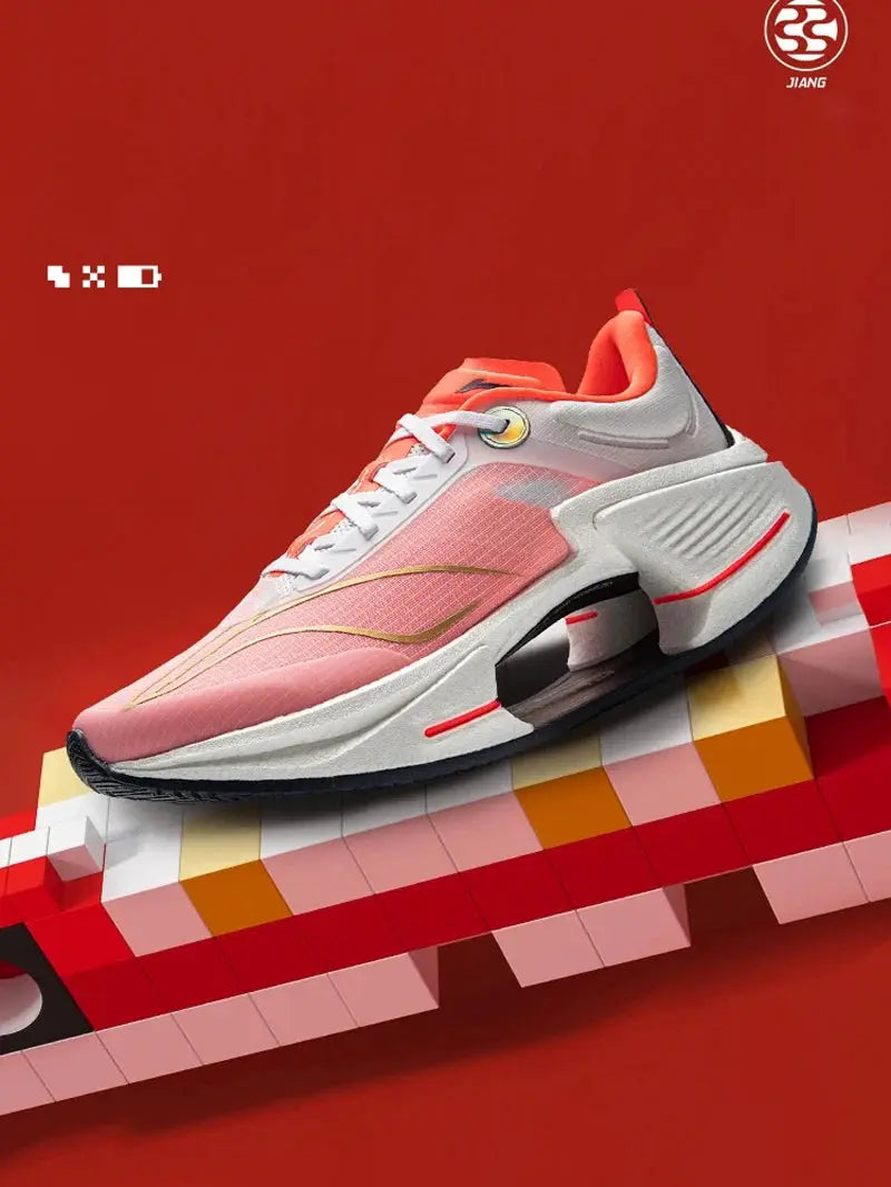 Li-Ning Shadow 3 Essential men's running shoes, pink coral with orange lining and white midsole