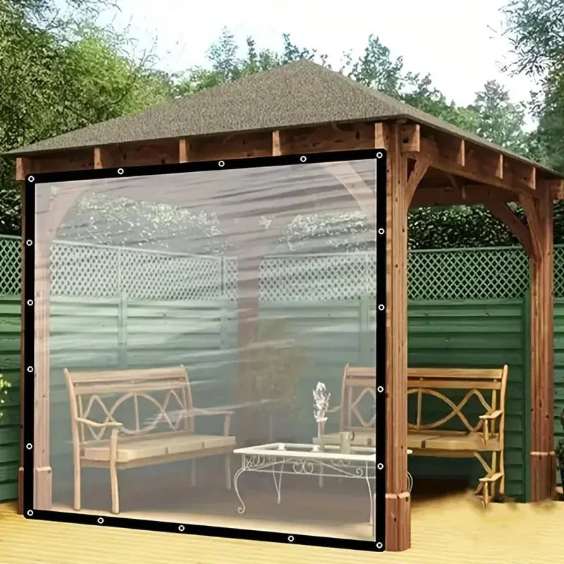 Clear Waterproof Polyester Tarp With Reinforced Grommets For Gardens Patios And Outdoor Adventures