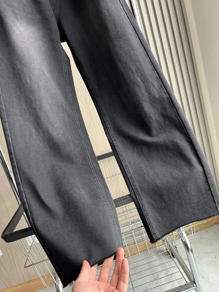 ETJ Wide Leg High Waist Jeans Women Five Pocket Washed And Comfortable