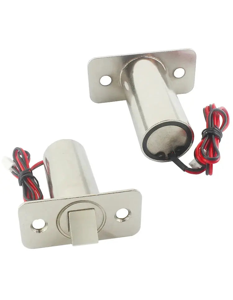 Simples Market two stainless steel concealed electric bolt locks for wooden doors, with mounting plates and wiring (DC12V/24V)