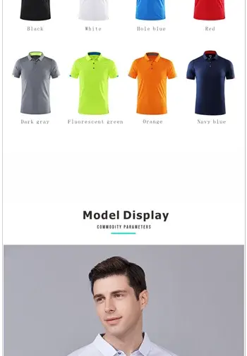 Polo shirts by Simples Market in 8 colors; quick-dry, breathable short-sleeve golf jerseys.