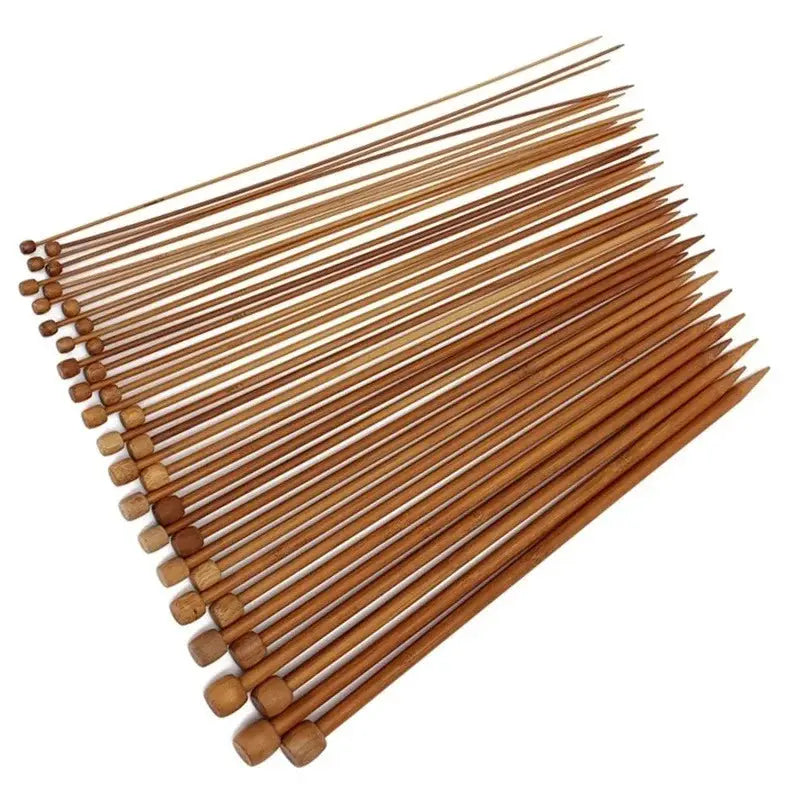 36 Pieces Carbonized Bamboo Crochet Needle Set Single Pointed For Knitting And Crochet With Beads