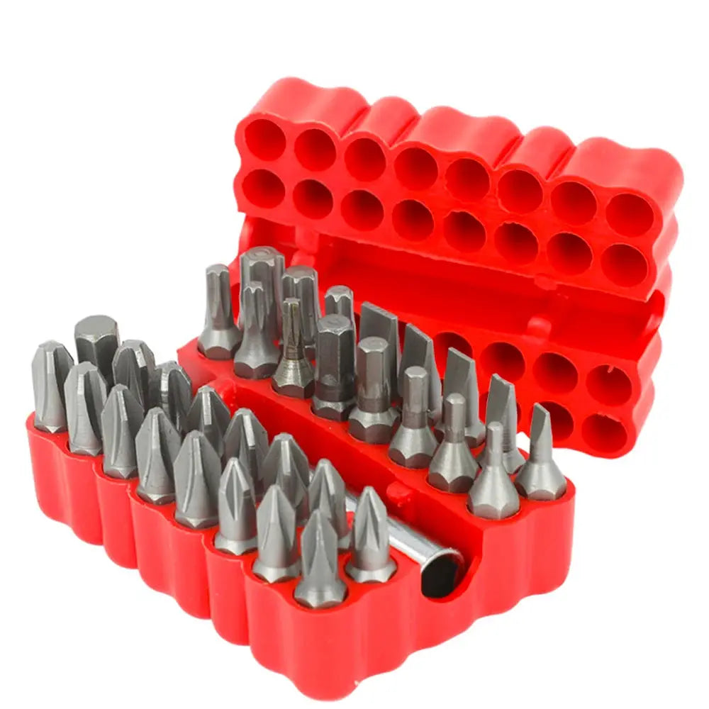 ZOMASOU 33 Piece Magnetic Security Screwdriver Bit Set 1 Quarter Inch Shank Includes Torx Hex Spanner Tri Wing Bits