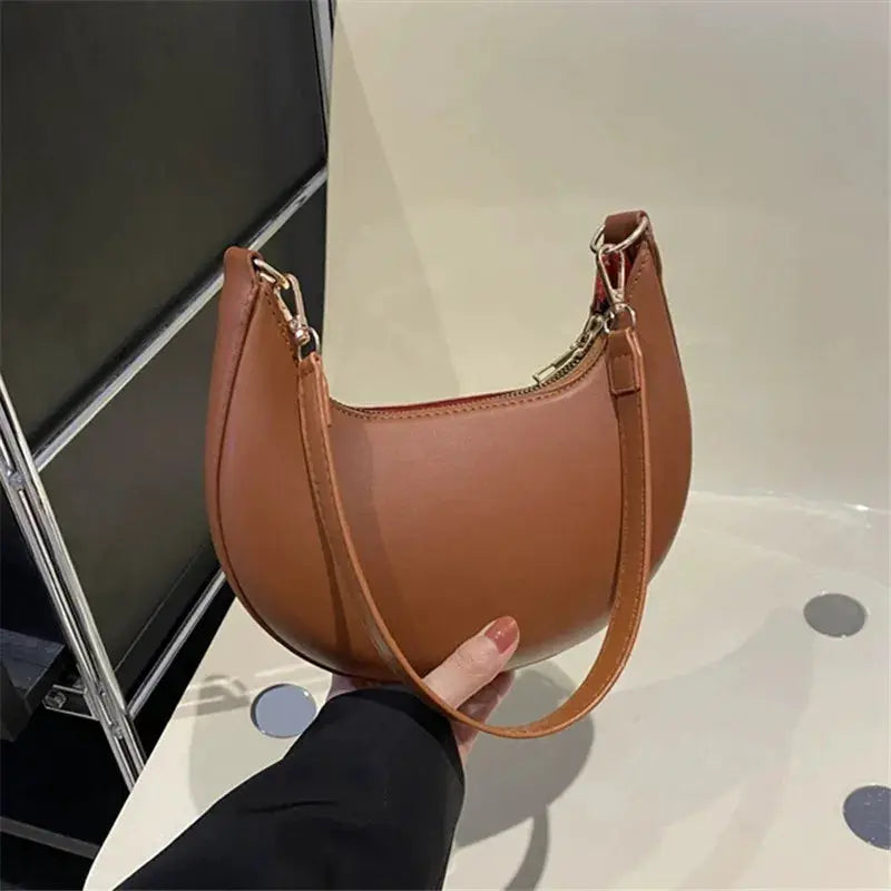 FXZ Moon Shaped Luxury Womens Shoulder Bag Premium PU Leather Craftsmanship For Everyday Sophistication