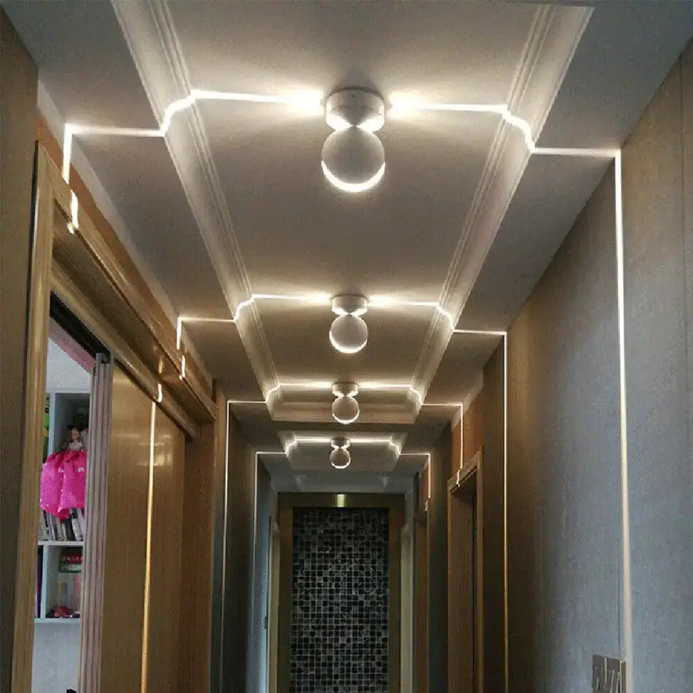 9W COB LED corridor wall light with rotatable narrow beam, white/black shell for hallway decor
