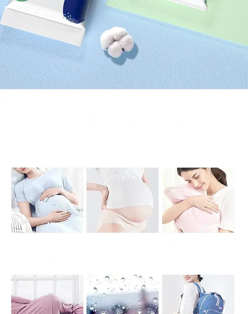 Disposable maternity panties by Simples Market, white postpartum briefs; 6-image collage