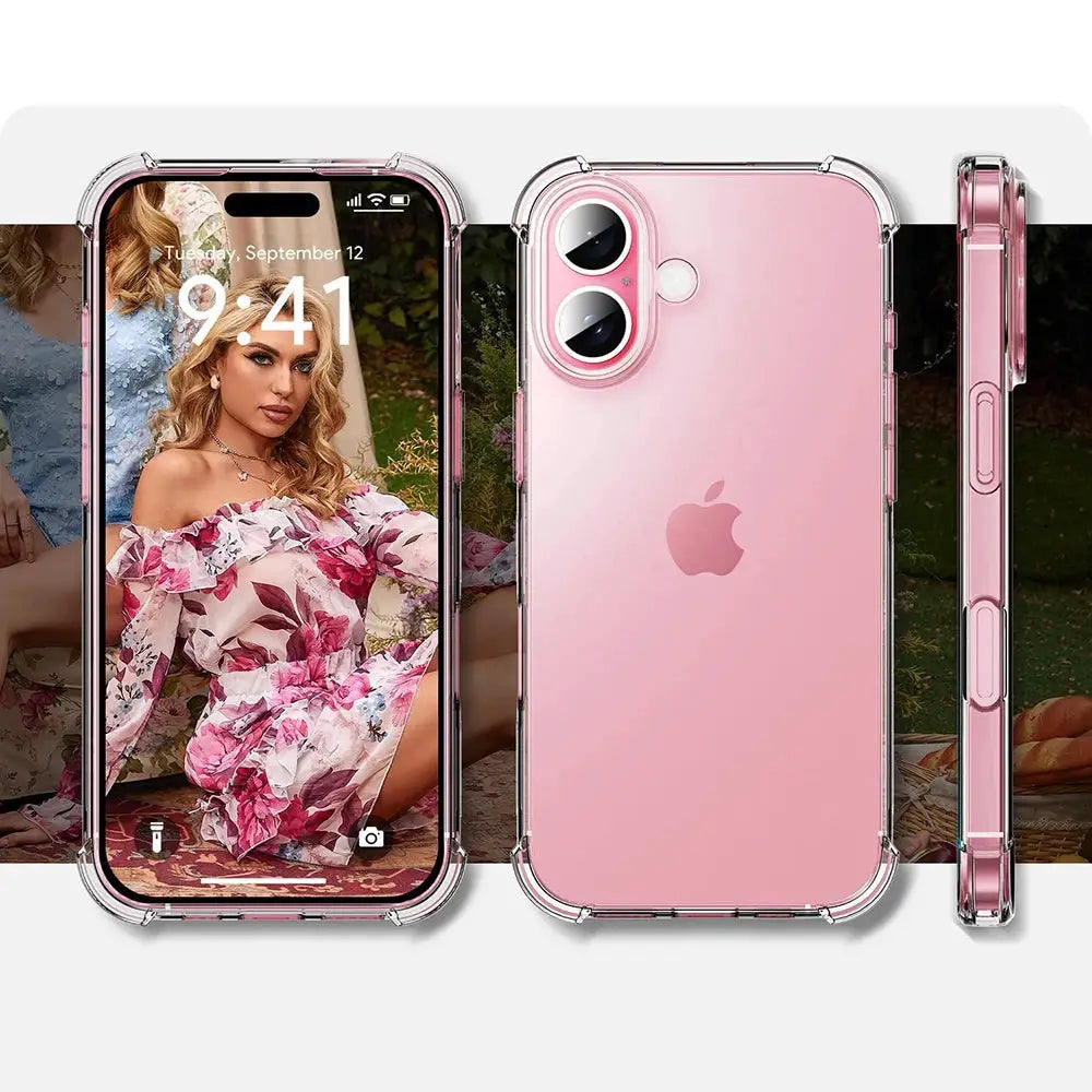 Jaspever Silicone Soft Shockproof Case For IPhone 11 Pro Max To IPhone 17 Air Ultra Thin Transparent Cover