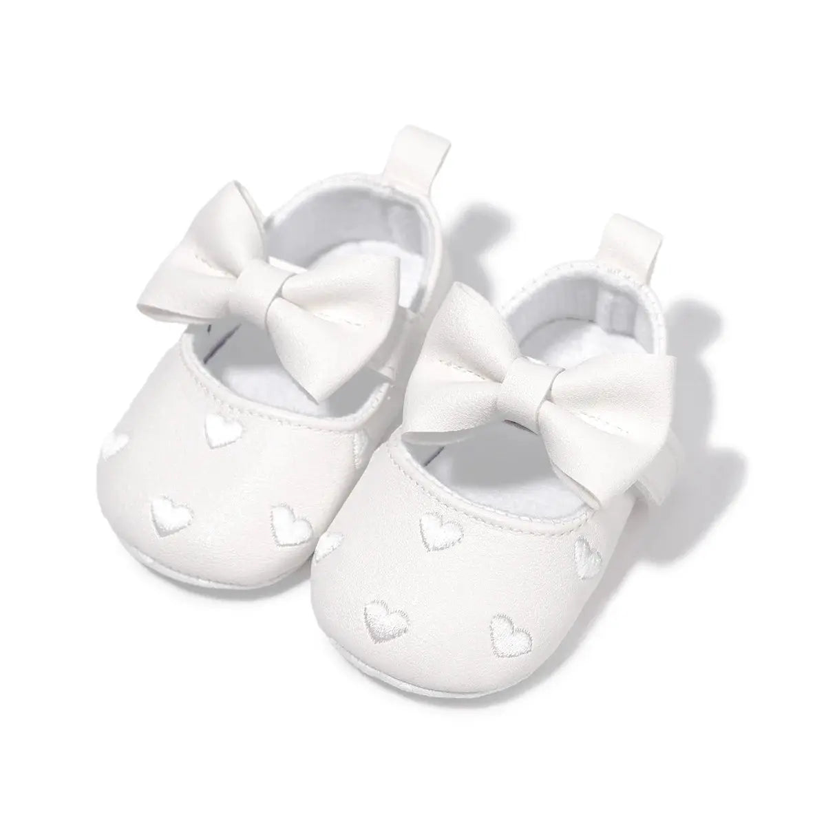 Meckior Baby Shoes Classic Bow Knot Heart Anti Slip Soft Sole First Walkers 0 To 18 Months
