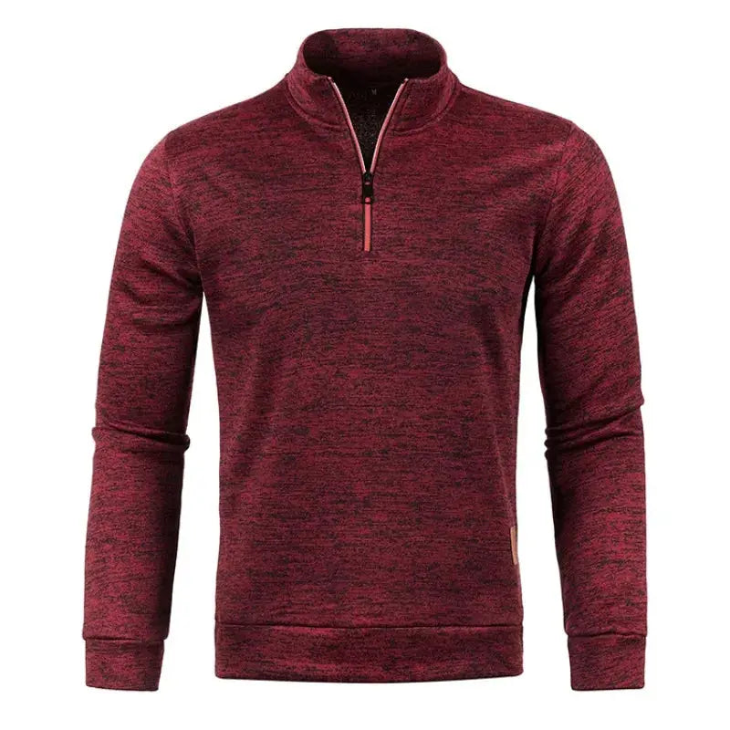 Autumn Men's Half Zip Sweatshirt With Turtleneck Long Sleeve Solid Color Streetwear Winter Warm Jacket