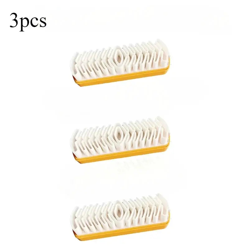 Simples Market Suede Cleaning Brush set, 3pcs with white bristles and yellow base for suede and nubuck.