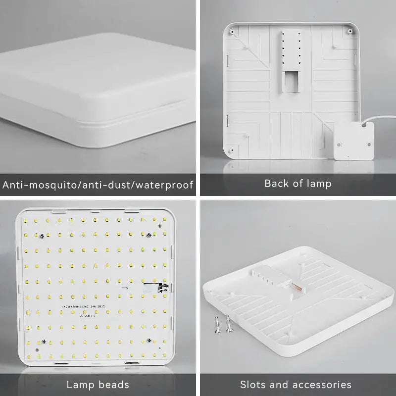 Simples Market white square LED ceiling lamp panel, 110–220V, 15–50W, suitable for living room/bedroom