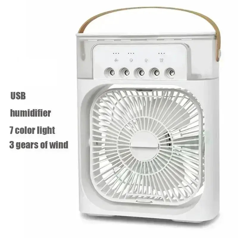 New 3 In 1 Portable Air Cooler Fan With Humidifier And Led Night Light For Home Office And Household Use