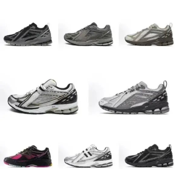 Classic Fashion retro dad shoes by Simples Market; breathable casual running sneakers in black, gray, white (9 sneakers)