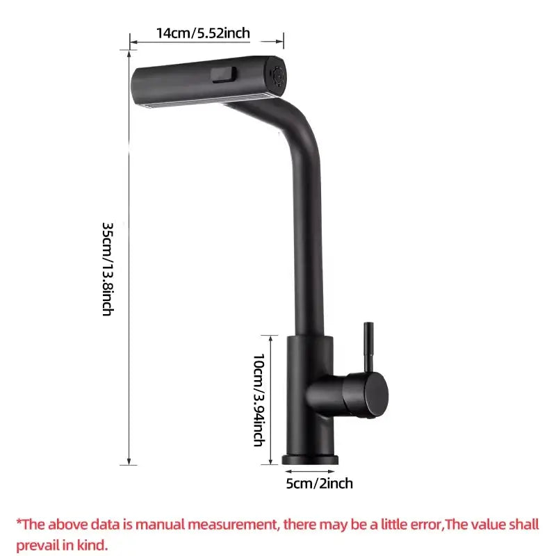 Pull-out kitchen faucet with black matte finish, deck-mounted mixer featuring flexible hose and spray