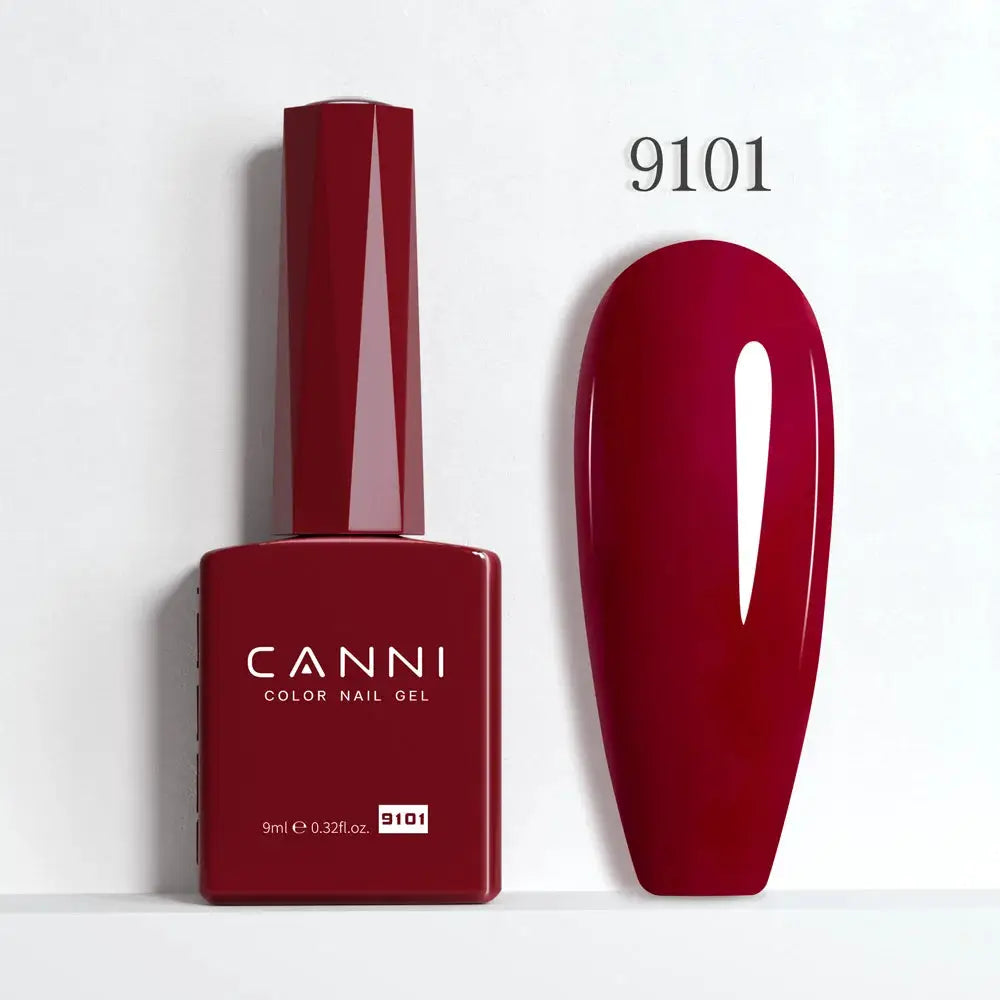 Canni Hema Free Nail Gel Polish Christmas Red Collection Semi Permanent 9ml Long Lasting Shine