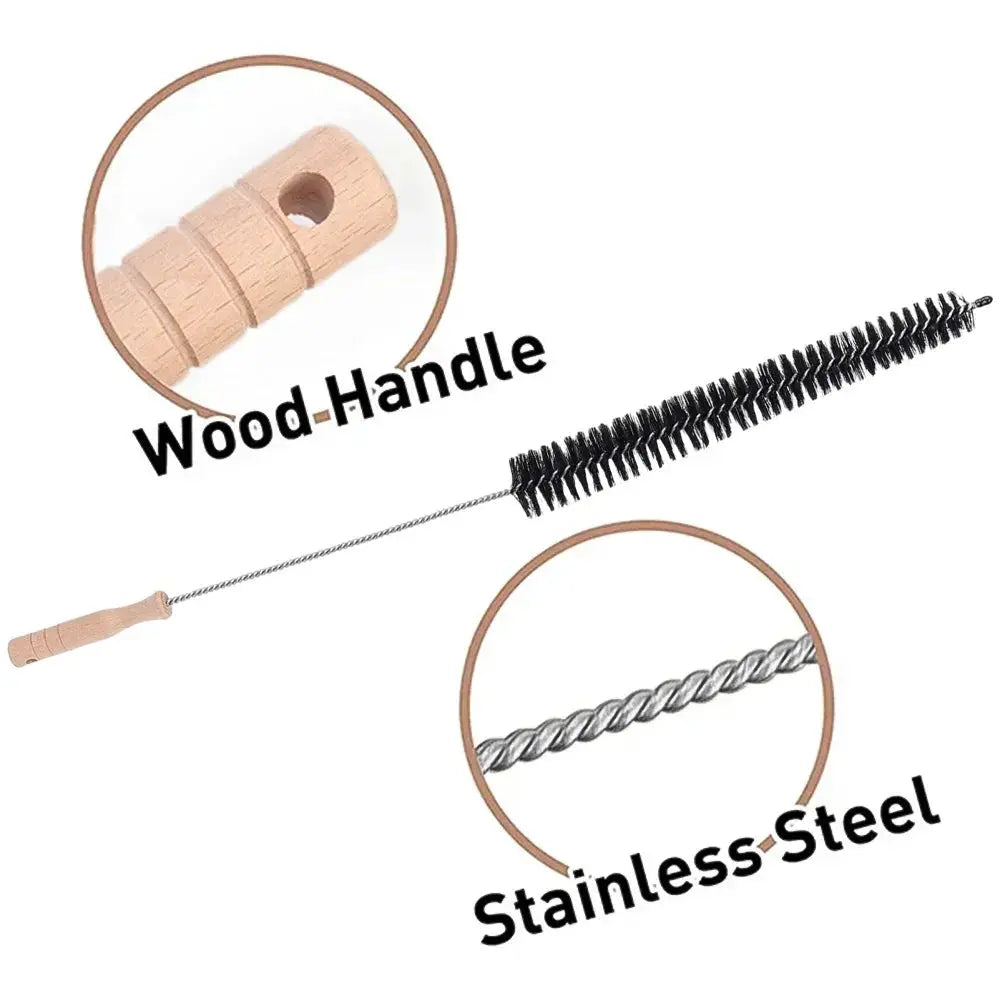 Simples Market flexible long pipeline cleaning brush with wood handle and stainless steel wire
