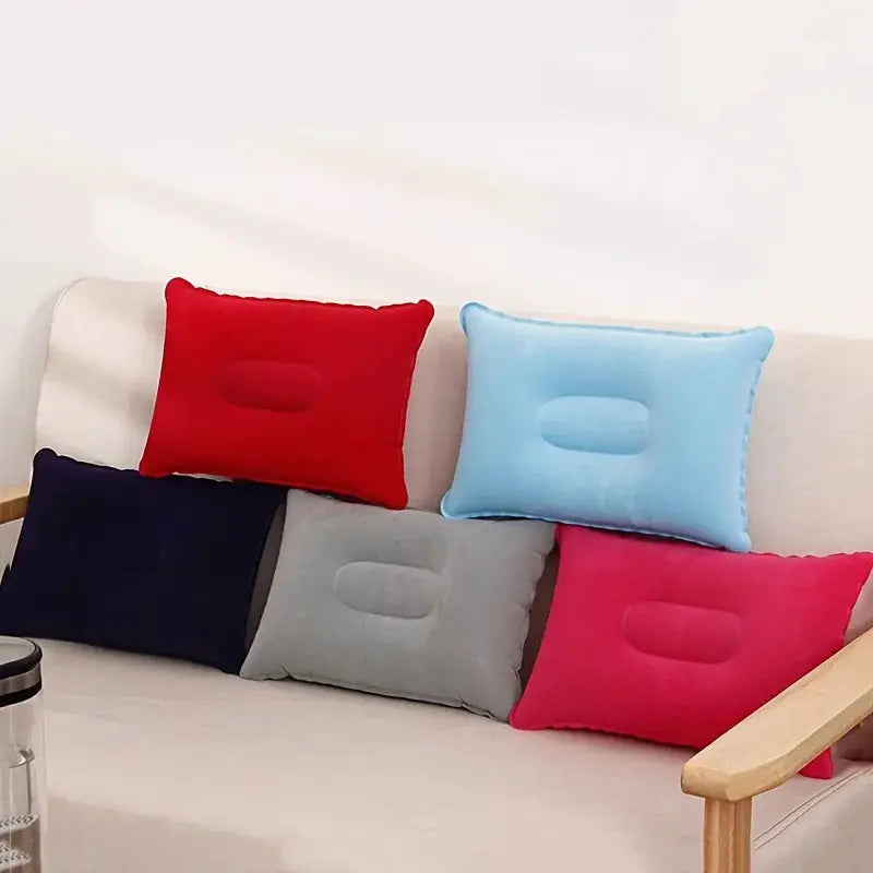 Inflatable Travel Pillow For Office Car Camping And Hiking With Ergonomic Neck And Lumbar Support