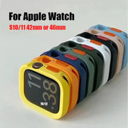 Bumper soft silicone Apple Watch cases in rainbow colors with anti-drop matte finish, for multiple sizes, Simples Market