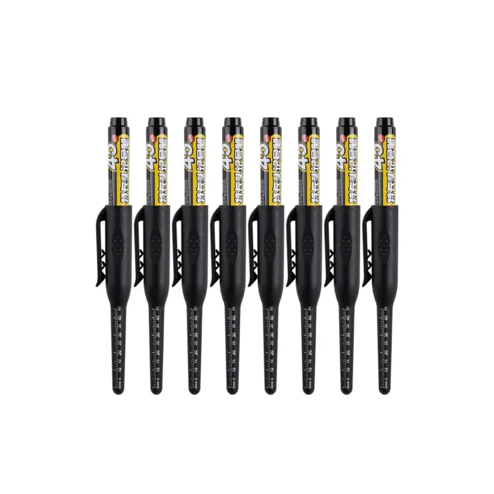 Simples Market 10-pack deep-hole marker pens, black bodies with clips and 45mm long nib, waterproof