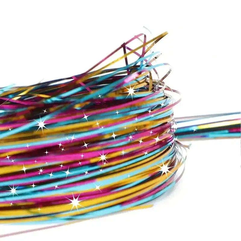 Synthetic Sparkling Tinsel Hair Extensions Holographic Colorful Glitter Fairy Hair For Parties Festivals
