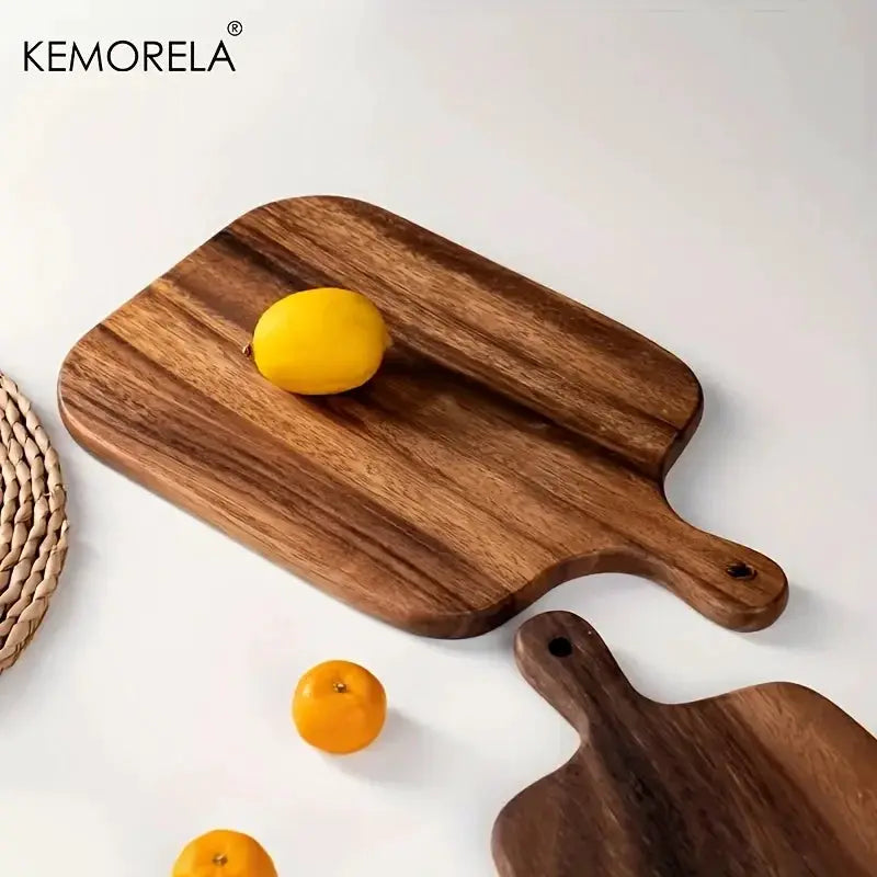 Wooden Cutting Board With Handle For Fish Cheese Bread Desserts Fruits And Vegetables Food Safe Durable Stylish Design