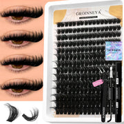 GROINNEYA Lash Clusters Kit Waterproof Strong Hold DIY Lash Extension Kit Bond And Seal Eyelash Tweezers Makeup