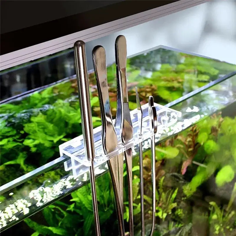 Findixpet Aquarium Scissor Tools Set Stainless Steel Tweezers Plant Wave Scissors Cleaning Accessories Storage Holder