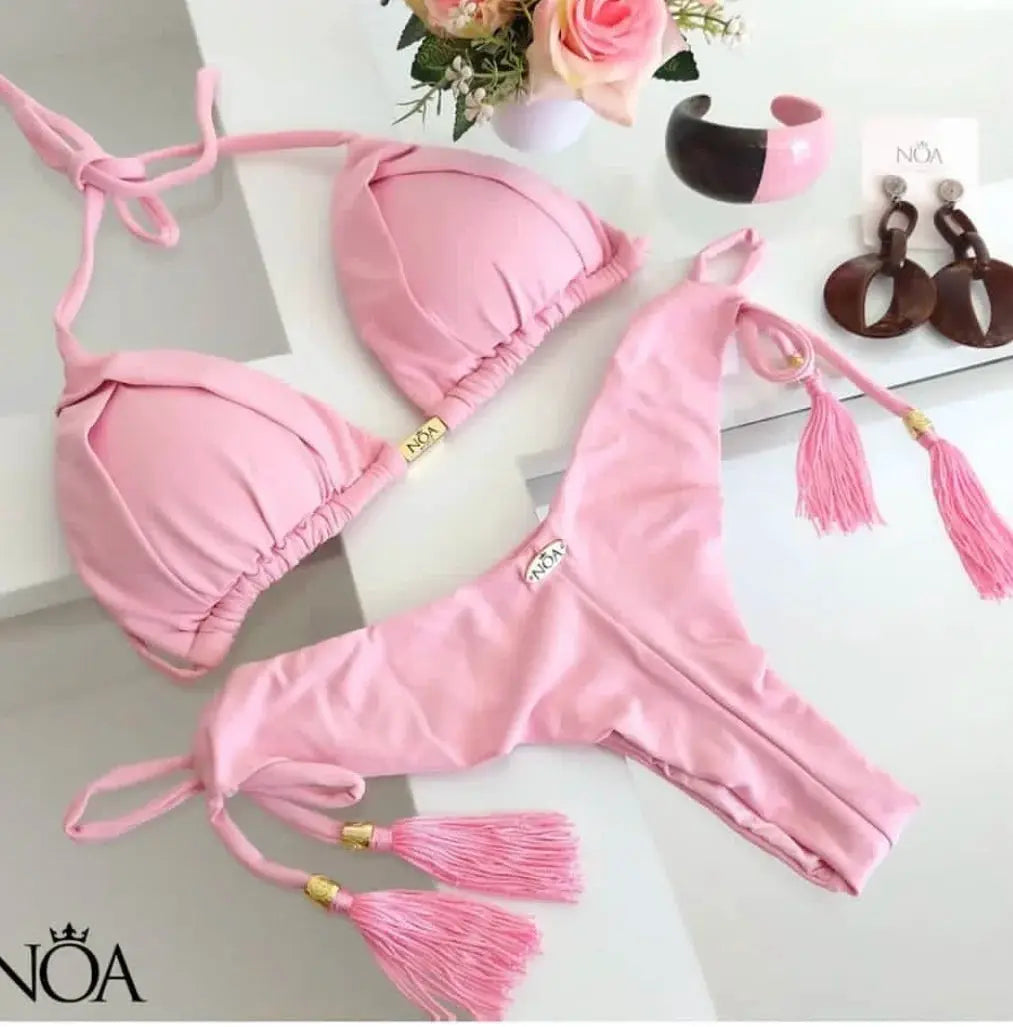 Ruotongsept 2025 New Sexy 13 Color Triangle Bikini Set For Women Push Up Brazilian Swimwear Beachwear