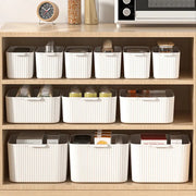Worthbuy Multifunctional Plastic Storage Box With Handle Desktop Organizer For Kitchen Bathroom Food Cabinet
