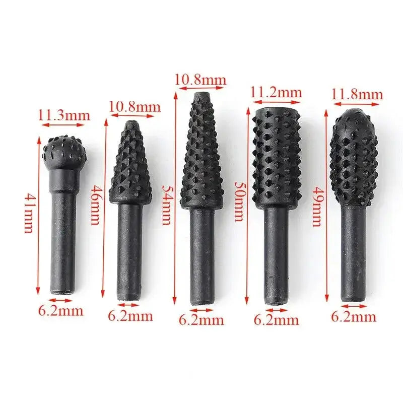 Five Piece One Quarter Inch Drill Bit Set For Woodworking HSS Titanium Coated Cutting And Carving Tools