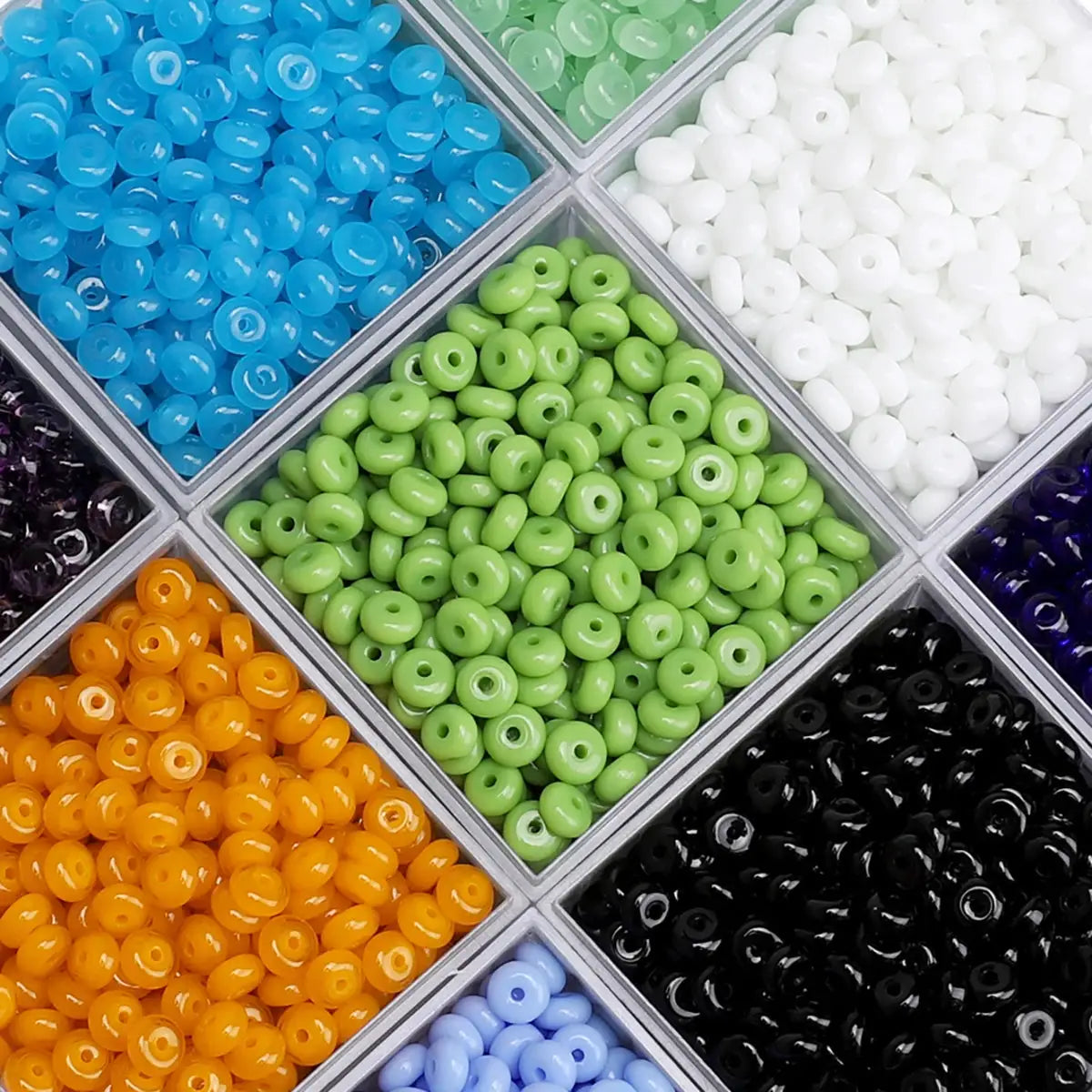 Glass Wheel Beads 60G Bag Loose Beads For DIY Jewelry Making Bracelets Earrings Crafting Projects