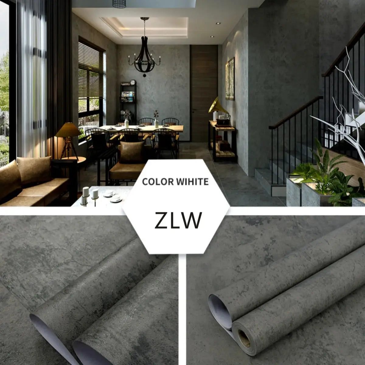 Cement Grey Self Adhesive Wallpaper For Living Room And Furniture Decor Waterproof Vinyl Wall Stickers Easy To Install