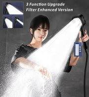 Simples Market black 3-mode high-pressure shower head with water-saving spray and one-key stop handheld hose