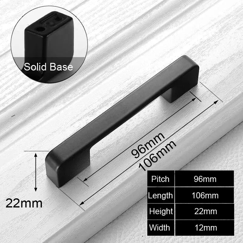 Black Aluminum Cabinet Knobs And Handles For Kitchen And Furniture Drawer Pulls Cupboard Handles