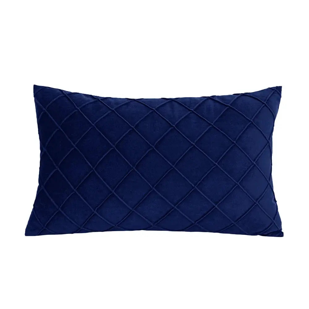 Pillow cover navy blue rectangular quilted with diamond stitching 30x50 cm.