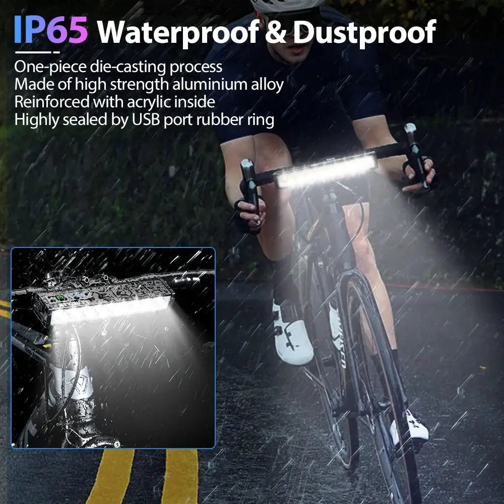 Newboler 10000 Lumen Front Bicycle Light USB Rechargeable Waterproof 10000mAh for MTB and Road Cycling