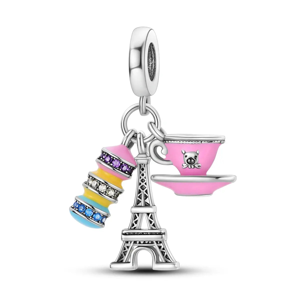 Travel Charm 925 Silver Plane Pendant Eiffel Tower Bead Charm For Bracelet Women Fashion Jewelry