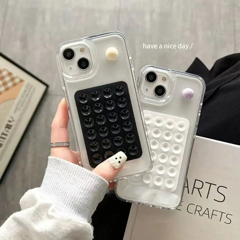 GripTech Silicone Suction Phone Holder Mat Multifunctional Wall Stand With 24 Square Suction Cups For Secure Mounting