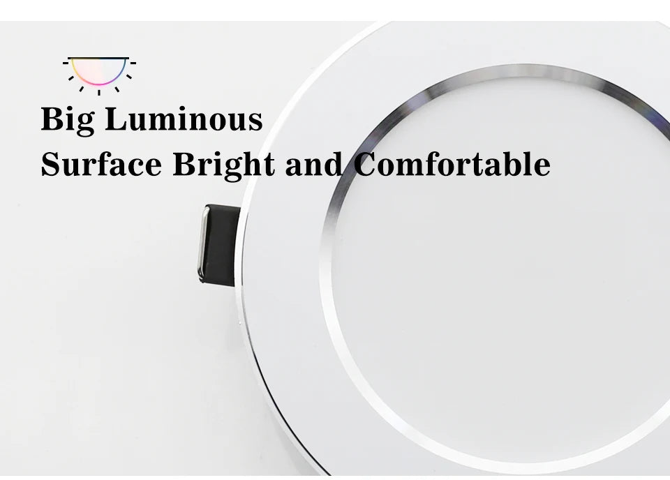 LED recessed round downlight with white ring for ceiling, modern bedroom and living room lighting