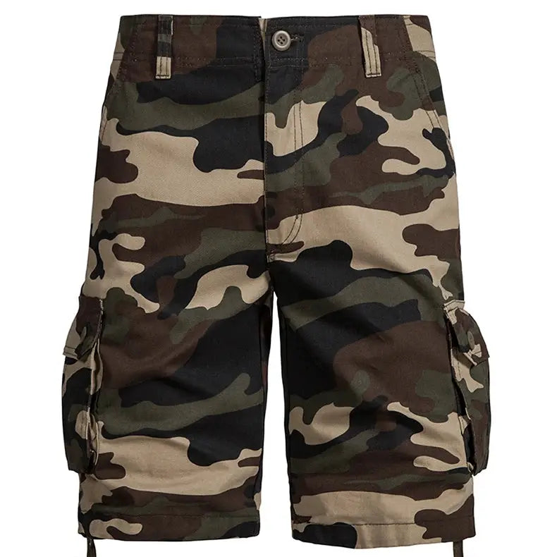 Men's camouflage cargo shorts with side pockets by Simples Market, cotton casual outdoor wear