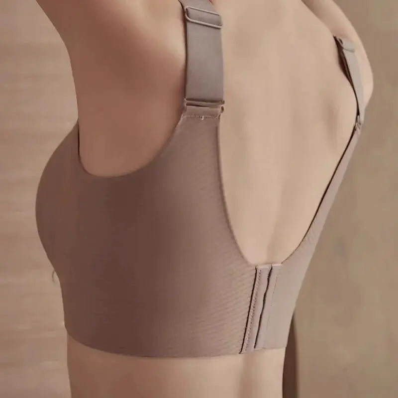 3-piece set Simples Market seamless ribbed push-up bra, beige non-wire with back closure