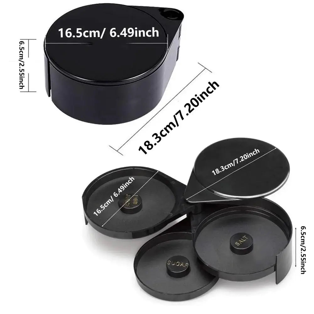 Three Layer ABS Rotating Cocktail Seasoning Box Bar Accessories Salt Sugar Garnish Organizer