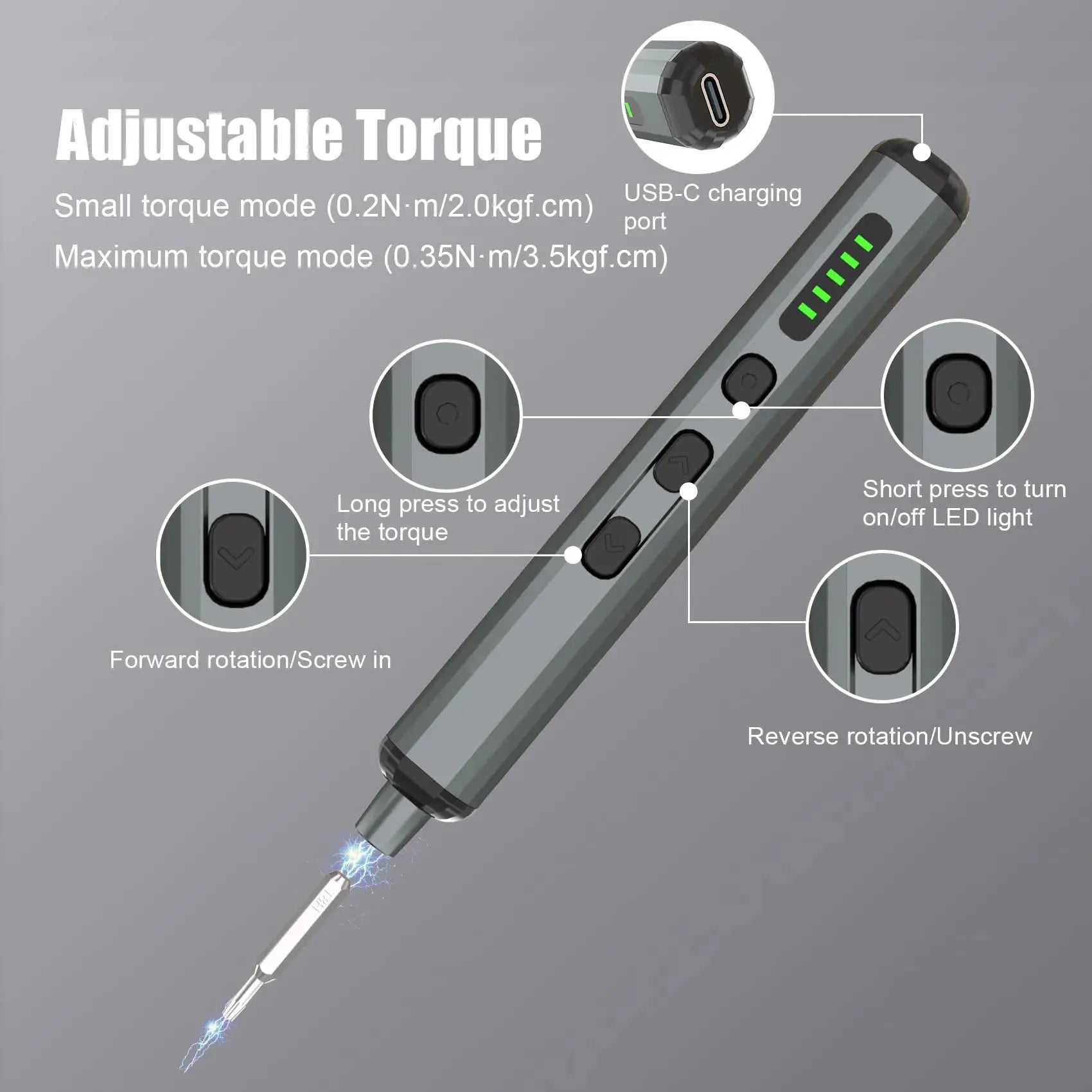 Mini Precision Electric Screwdriver Set 68 In 1 With 64 Magnetic Bits 5 Torque Settings Brushless Motor For DIY Repair