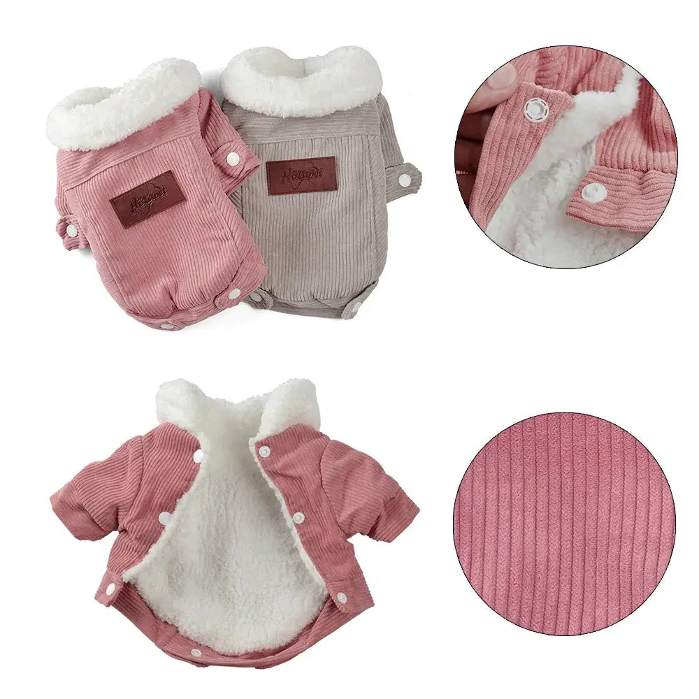 Autumn Winter Fleece Warm Dog Jacket Coat For Small Medium Dogs And Cats Cozy Thickened Schnauzer Pug Outfit