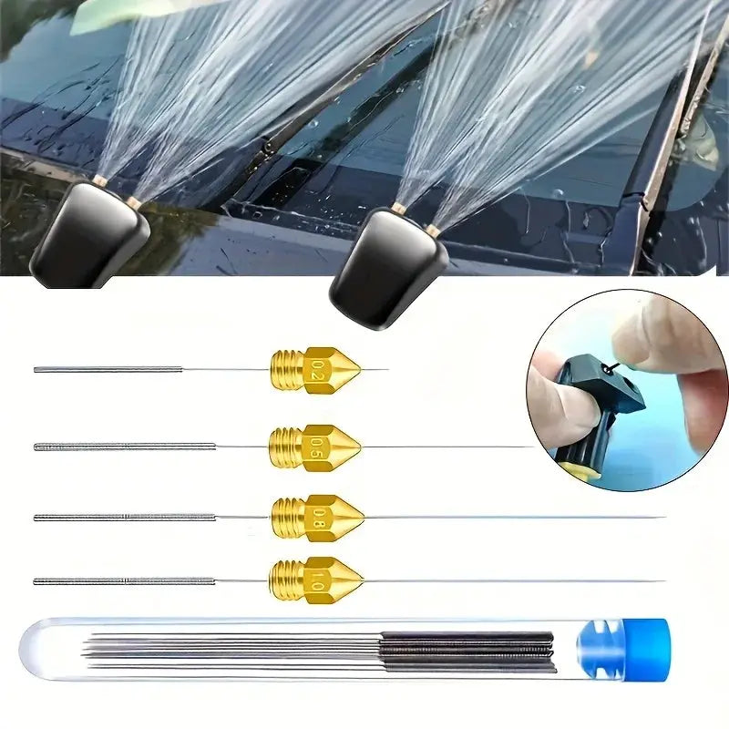 10 Piece Cleaning Nozzle Tool Kit for Windshield Wipers 3D Printer Heads Gas Stove Vents and Showerhead Needle Tubes